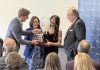 Civic Awards honour Peterborough residents who have ‘made a meaningful difference in our community’ Peterborough city clerk John Kennedy presents Jenisha Sanjit Arora with the Youth Volunteer of the Year award during the 2025 Civic Awards ceremony at the McDonnel Street Community Centre on May 21, 2026 as city councillor Lesley Parnell and Mayor Jeff Leal look on. (Photo: City of Peterborough)