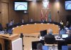 At Peterborough city council's general committee meeting on May 4, 2026, a motion to defer Mayor Leal's motion to commit the city to financing $57 million of the cost of a proposed $170-million sport and event centre in downtown Peterborough failed 6-4, with councillor Alex Bierk absent from the meeting. Councillors later approved the mayor's motion. (kawarthaNOW screenshot of City of Peterborough video)