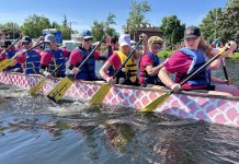 Peterborough's Dragon Boat Festival is celebrating its 25th anniversary in 2026, with this year's fundraising event taking place on Saturday, June 13 at Del Crary Park in Peterborough. More than 50 teams and over 500 participants will take to the water on Little Lake to support this year's goal of raising $325,018.01 for cancer care at Peterborough Regional Health Centre, taking the 25-year fundraising total to well over $5 million. (Photo: Peterborough Regional Health Centre Foundation)