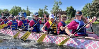 Peterborough's Dragon Boat Festival is celebrating its 25th anniversary in 2026, with this year's fundraising event taking place on Saturday, June 13 at Del Crary Park in Peterborough. More than 50 teams and over 500 participants will take to the water on Little Lake to support this year's goal of raising $325,018.01 for cancer care at Peterborough Regional Health Centre, taking the 25-year fundraising total to well over $5 million. (Photo: Peterborough Regional Health Centre Foundation)