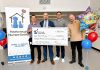 Marcus Harvey (second from left) won $68,755 in the fifth editio of the Peterborough Humane Society's 50/50 lottery, which ran from April 9 to May 15, 2026. (Photo courtesy of Peterborough Humane Society)