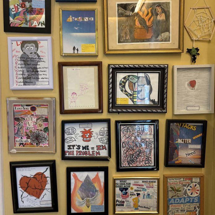 Some of the artwork created by clients of RedPath Wellness Centre. (Photo courtesy of RedPath Wellness Centre)