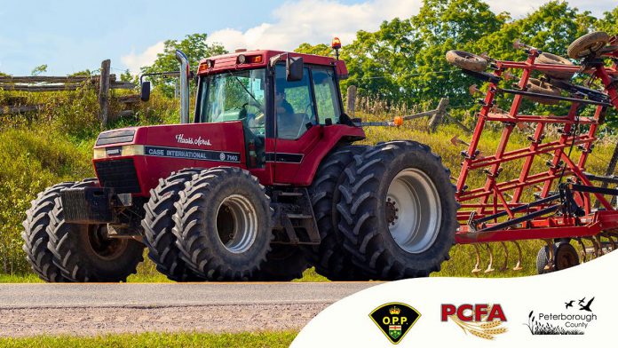 The Peterborough County OPP, Peterborough County Federation of Agriculture, and Peterborough County are reminding drivers to "share the road" with slower-moving farm vehicles during planting season. (Graphic: Peterborough County)