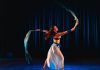 Amy MacKenzie-Strizic will be one of several local performers presenting new and in-progress works during the "small dance in a small space" festival presented by The Theatre on King in downtown Peterborough from May 14 to 16, 2026. She will be joined by Mackenzie Phillips to present a duet silk fans act that combines dance and circus arts. This year's festival will also see work from Naomi Duvall, Kevin Gallagher, Mintu Marie James, and Liz Ingram. (Photo: Bryan Reid)
