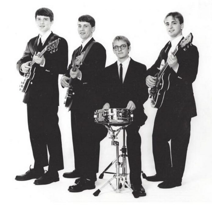 Sam and Ryan Weber with Timothy Bracken and Shane Cress in their high school band The Northern Lights in Baltimore, Maryland in the early 1990s, before they left their hometown to head north to Canada to meet their idol, the late Ronnie Hawkins. (Photo courtesy of The Weber Brothers)