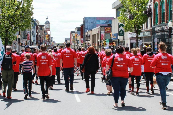 Now Called "Walk A Mile In Their Shoes," the annual fundraiser began in Peterborough in 2009 as an effort to get men to literally walk a mile in women's shoes, representing both the societal expectations on women and the challenges they face when fleeing from domestic abuse and violence. Since relaunching in Peterborough in 2024 after the pandemic, the event has raised $32,281.36 for YWCA Peterborough Haliburton's Journey of Care. (Photo courtesy of YWCA Peterborough Haliburton)
