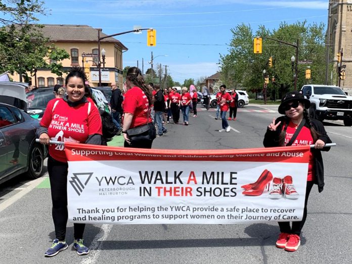 The annual Walk a Mile in Their Shoes event in downtown Peterborough on May 22, 2026 raised $38,341.71 for YWCA Peterborough Haliburton in support of programs and services for women, children, and gender-diverse individuals escaping the effects of gender-based violence. (Photo: YWCA Peterborough Haliburton) The annual Walk a Mile in Their Shoes event in downtown Peterborough on May 22, 2026 raised $38,341.71 for YWCA Peterborough Haliburton in support of programs and services for women, children, and gender-diverse individuals escaping the effects of gender-based violence. (Photo: YWCA Peterborough Haliburton)