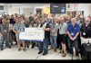 Kawartha Lakes Centre of Hope celebrates a $10,000 donation from 100 Men Kawartha Lakes at the collective philanthropy group's second quarterly meeting of the year on June 4, 2026 at the Omemee Legion. St. John Ambulance of Lindsay and the Lindsay & District Sports Hall of Fame also each received a $2,500 donation from the group, which is approaching 200 members. (Photo courtesy of 100 Men Kawartha Lakes)