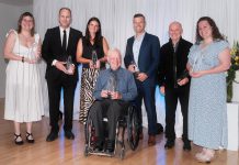 Pictured with other award winners, five-time Paralympian Alec Denys (middle) received the Trailblazer Award from the Abilities Centre in Whitby on May 29, 2026. The award is presented to a Canadian with a disability who has overcome systematic barriers to achieve a significant accomplishment that redefined how society perceives ability. (Photo: Abilities Centre)