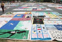 The AIDS Memorial Quilt, on display in Washington DC in 2012, has inspired Peterborough-Nogojiwanong Pride's "Woven Together" theme for Pride Week 2026, which takes place from September 18 to 27. The 54-ton quilt, considered to be the largest community arts project in the world, was originally started in 1985 and has since inspired memorial quilts in 35 other countries, including Canada. (Photo: Elvert Barnes Photography)