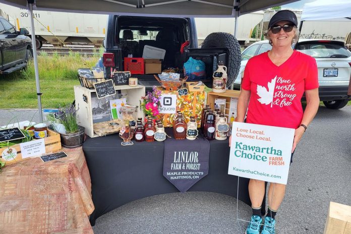 Linlor Farm and Forest is one of many local food producers featured at the Havelock Farmer & Artisan Market in Havelock-Belmont-Methuen Township. They are members of Kawartha Choice FarmFresh, an economic development initiative supported by Peterborough County, the City of Peterborough, and the City of Kawartha Lakes. (Photo courtesy of Havelock Farmer & Artisan Market)