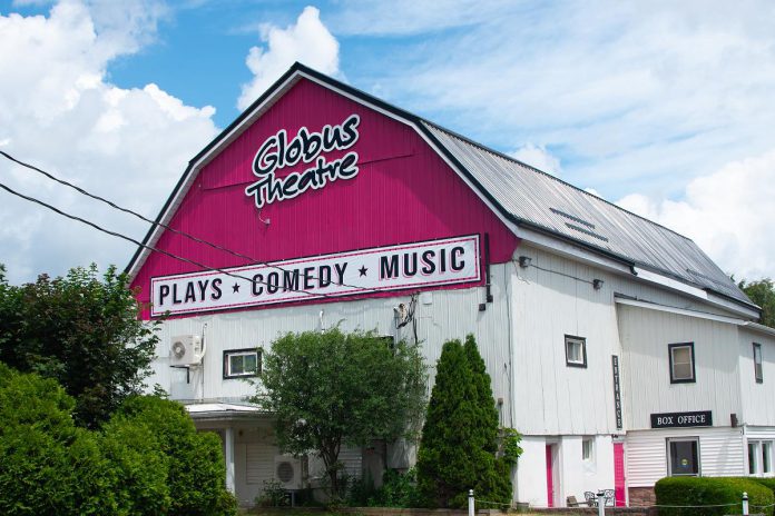 Located at 2300 Pigeon Lake Road in Bobcaygeon, Globus Theatre is a professional theatre company founded in 2003 by husband-and-wife duo Sarah Quick and James Barrett that stages original Canadian plays along with comedy and music performances, with an optional dinner available for many performances. (Photo courtesy of Globus Theatre)