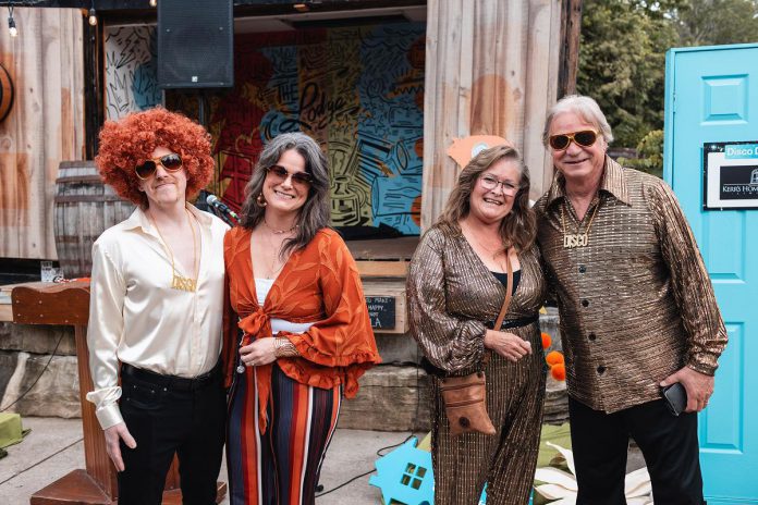 A few of the guests at Habitat for Humanity Peterborough & Kawartha Region's HomeGrown: A Habitat Garden Disco Fundraiser on June 6, 2026 at Chemong Lodge in Bridgenorth. Attendees were encouraged to dress in their most chic summer-garden-disco-glam attire. (Photo: Bryan Reid)