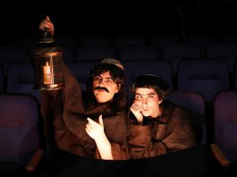 Toronto-based artists Annie Luján and Veronica Hortigüela will perform their award-winning, interactive clown show "MONKS" at Market Hall Performing Arts Centre on January 21, 22, and 24, 2027 as part of New Stages Theatre's 2026-27 season. (Photo: Audrianna Martin Del Campo / The Theatre Centre)