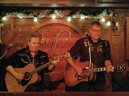 Ottawa alt-country singer-songwriter Steve Stacey (right) is performing three back-to-back shows with Pat Robillard in the Kawarthas this weekend, including at Dusk to Dawn Brewing Co. in Millbrook on Friday night, at Fenelon Falls Brewing Co. on Saturday night, and at the Black Horse in downtown Peterborough on Sunday afternoon. (Photo: Steve Stacey / Facebook)