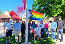 Members of Township of Asphodel-Norwood council and representatives from Norwood Pride gathered at the Town Hall on June 1, 2026 for the raising of the Pride Flag. (Photo: Township of Asphodel-Norwood)
