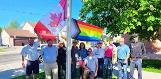 Members of Township of Asphodel-Norwood council and representatives from Norwood Pride gathered at the Town Hall on June 1, 2026 for the raising of the Pride Flag. (Photo: Township of Asphodel-Norwood)