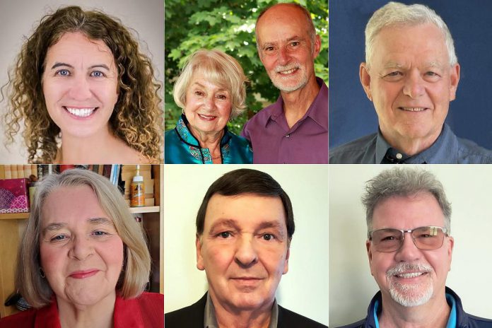 The 2026 inductees of the Peterborough & District Pathway of Fame (left to right, top and bottom): Dr. Kim Curtin, Keith Dalton and Elaine Orgill, Alec Denys, Marion Griffin, Wayne Robinson, and Rob Rusland. (kawarthaNOW collage) The 2026 inductees of the Peterborough & District Pathway of Fame (left to right, top and bottom): Dr. Kim Curtin, Keith Dalton and Elaine Orgill, Alec Denys, Marion Griffin, Wayne Robinson, and Rob Rusland. (kawarthaNOW collage)
