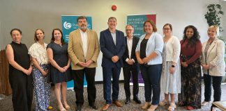 Pictured during the May 29, 2026 announcement of $2.1 million in Ontario government funding to connect unattached patients to primary care are, from left to right, Dr. Britt Lehmann-Bender, Dr. Wendy Thomas, Peterborough Family Health Team clinical manager Kathryn Ward, Peterborough Family Health Team CEO Duff Sprague, Peterborough-Kawartha MPP Dave Smith, Peterborough city councillor Dave Haacke, Peterborough 360 Degree Nurse Practitioner-led Clinic executive director Danielle Howson, Peterborough Community Health Centre executive director Ashley Safar, Dr. Madura Sundareswaran of the Peterborough Newcomer Health Clinic, and Peterboorugh County deputy warden and Selwyn Township mayor Sherry Senis. (Photo courtesy of Peterborough Family Health Team)