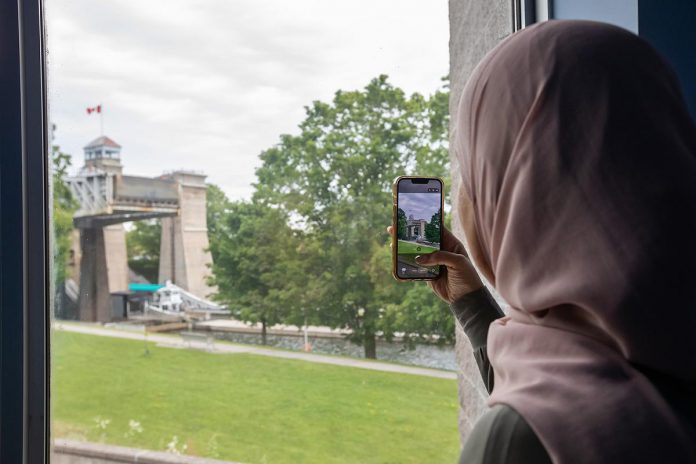 The new Peterborough Visitor Centre is located just west of the iconic Peterborough Lift Lock, which attracts more than 35,000 land-based visitors annually. (Photo: Jordan Lyall / kawarthaNOW)