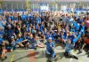Attendees at a Blue Jays watch party at the Jack Burger Sports Complex in Port Hope on June 7, 2026 celebrate a $158,200 Jays Care Foundation grant to the Municipality of Port Hope for renovations to the Welcome Park baseball diamond at 4640 Dale Road, including a refurbished infield with an accessible turf surface, new accessible dugouts, refreshed bleachers, and new fencing. (Photo: Municipality of Port Hope)