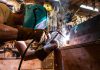 A welder at work. (Stock photo)