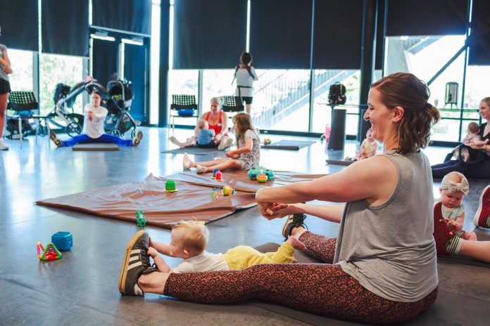 Trent Health in Motion's Moms in Motion program was originally launched as a free community initiative to remove financial barriers for new parents. These weekly prenatal and postpartum sessions combine expert-led group exercises with targeted educational discussions to tackle common misconceptions about exercising during and after pregnancy. (Photo courtesy of Trent Health in Motion)