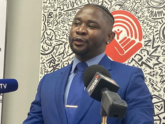 The United Way Peterborough and District's incoming CEO Jason Seguya speaks about his appointment during an announcement at the United Way's office on June 18, 2026. (Photo: Paul Rellinger / kawarthaNOW)