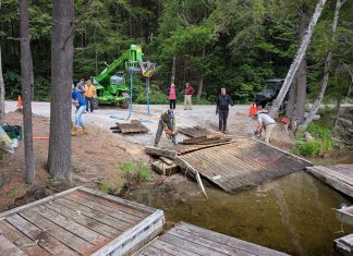 Community partners aim to remove even more abandoned docks from Catchacoma-Mississagua lake system From June 26 to 28, 2026, a group of volunteers from a wide range of organizations came together at the Little Gull Lake Marina on Mississagua Lake and the Gold Lake boat launch to remove more than 60 abandoned docks and other waste volunteers collected from the Catchacoma-Mississagua lakes system as part of the Abandoned Dock Initiative led by the Cavendish Community Ratepayers Association Inc. To continue the cleanup and remove a total of more than 100 abandoned docks, organizers have launched a GoFundMe with the goal of raising $20,000. (Photo courtesy of Abandoned Dock Initiative)