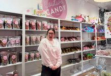 Over seven years of owning and operating Couture Candy PTBO, Lisa Couture has made several adaptations to her business model. From expanding across multiple storefronts to selling exclusively through livestreaming, Couture has trusted her instincts for the better of her business and personal life. In her latest pivot, she will be closing down her downtown Peterborough storefront on George Street at the end of August 2026 to make time for more frequent live selling and community involvement and to have more time to spend with her children and husband. (Photo courtesy of Couture Candy PTBO)