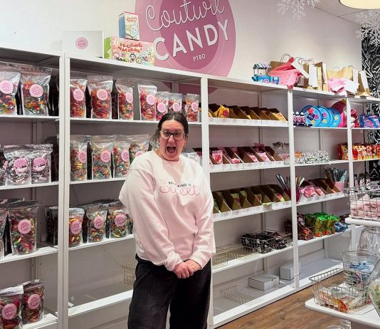 Over seven years of owning and operating Couture Candy PTBO, Lisa Couture has made several adaptations to her business model. From expanding across multiple storefronts to selling exclusively through livestreaming, Couture has trusted her instincts for the better of her business and personal life. In her latest pivot, she will be closing down her downtown Peterborough storefront on George Street at the end of August 2026 to make time for more frequent live selling and community involvement and to have more time to spend with her children and husband. (Photo courtesy of Couture Candy PTBO)