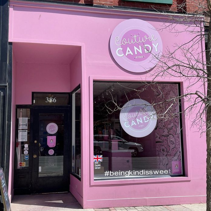 Almost six years after opening, the Couture Candy PTBO retail location at 386 George Street in downtown Peterborough will be closing at the end of August 2026. With the closure, owner Lisa Couture hopes to have more time with her teenage children, to host live shopping events on social media, to provide international shipping, and to attend more community events. (Photo courtesy of Couture Candy PTBO)