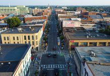 Looking south down George Street from Hunter Street West in downtown Peterborough. (Photo: Peterborough Downtown Business Improvement Area)