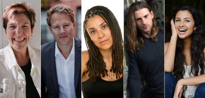 During Westben's "Barnful of Broadway - Love Changes Everything" at The Barn in Campbellford from July 22 to 30, 2026, Kim Dafoe, Adam Fisher, Lauren Lafayette Brooks, David Michael Moote, and Meher Pavri will perform love songs from popular Broadway musicals. (Collage: Westben)