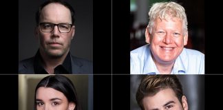 Globus Theatre aims for a strike in Bobcaygeon with world-premiere comedy ‘Sore Losers’ Bradley Austin (top left) stars as Burt in the world premiere of his comedy "Sore Losers" at Globus Theatre in Bobcaygeon from July 15 to 25, 2026, along with James Barrett (top right) as Jim, Mallory Brumm (bottom left) as Angie, and Kyle Claeys (bottom right) as Greg. The four actors portray a ragtag team of underdogs who join a provincial bowling tournament to an effort to save Burt and Angie's bowling alley. (kawarthaNOW collage of supplied photos)