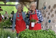 Peterborough and Area Master Gardeners mentored new gardeners of all ages at a Growing Together: Gardening Basics workshop on June 6, 2026 at GreenUP Ecology Park. Participants planted a range of herbs and vegetables into containers while connecting with others across multiple generations. (Photo: Andréanna Sullivan / GreenUP)