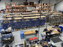 KADEX Aero Supply recently renovated and expanded its warehouse at the Peterborough Airport to add 10,000 square feet of space, ensuring shipping, receiving, and inventory are all in the same hangar to increase efficiency and streamline communication between team members. The renovation and expansion comes as KADEX prepares for a new era of growth following its recent acquisition by Canadian holding company Chorus Aviation. (Photo courtesy of KADEX Aero Supply)