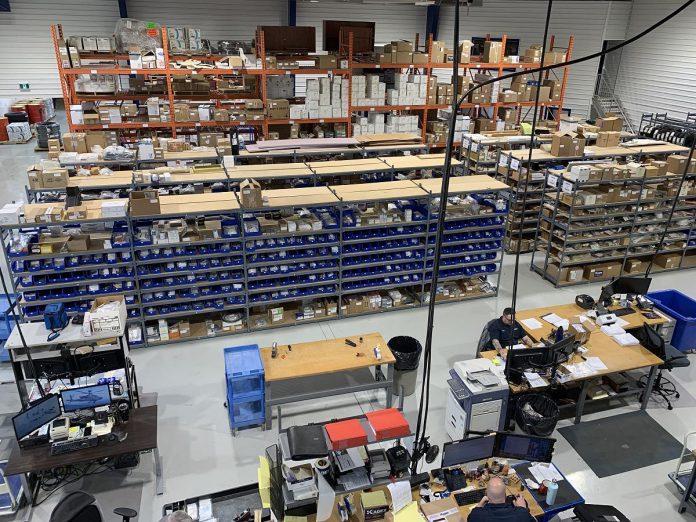 KADEX Aero Supply recently renovated and expanded its warehouse at the Peterborough Airport to add 10,000 square feet of space, ensuring shipping, receiving, and inventory are all in the same hangar to increase efficiency and streamline communication between team members. The renovation and expansion comes as KADEX prepares for a new era of growth following its recent acquisition by Canadian holding company Chorus Aviation. (Photo courtesy of KADEX Aero Supply)