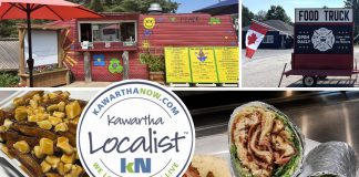 This edition of kawarthaNOW's "Kawartha Localist" editorial series features our favourite food trucks and roadside shacks in the Kawarthas, including Mikey D's Fire'd Up Food Truck in Apsley, Two Fat Greeks in Selwyn, Leo's Food Truck in Bird's Creek, The Highland Chip'py' in Haliburton County, Skippy's Chip Truck in Bridgenorth, Momma Dukes in Omemee, Smokin' Chip Wagon in Bancroft, J's Place Chip Truck in Trent Hills, Chemong Chuck Wagon in Selwyn, Mammoth Barbeque in Douro-Dummer, The Hippie Chippie in Woodview, Pit Stop 62 in Hastings County, Mrs. Christie's Wrench Fries in Asphodel-Norwood, and La Mesita Mexican Grill in Buckhorn. (kawarthaNOW collage)