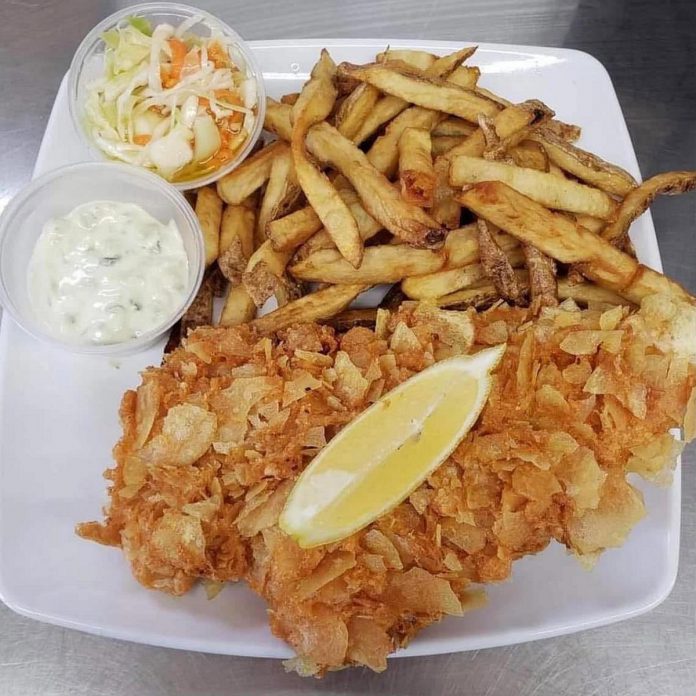 With sizable portions on the menu, everyone leaves Skippy's Chip Truck in Bridgenorth well fed, and that includes all the visiting dogs. The menu includes rotating daily specials like fish 'n' chips, with the beer-battered fish covered in salt and vinegar chips. (Photo courtesy of Skippy's Chip Truck)
