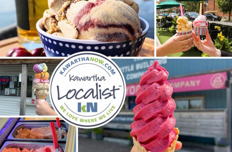 Kawartha Localist: Get the scoop on ice cream made right here in the Kawarthas This edition of kawarthaNOW's "Kawartha Localist" editorial series features our favourite ice cream and frozen treat destinations in the Kawarthas, including Central Smith Creamery in Selwyn Township, Reclaimed Garden Co. in Burleigh Falls, Kawartha Dairy in Bobcaygeon and beyond, Canoe Co. Café in downtown Peterborough, Violet's Frozen Yogurt in Kinmount, Mercury Chocolates & Gelateria in Cobourg, and The Little Frozen Yogurt Company in Douro. (kawarthaNOW collage)