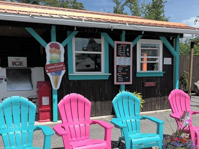 In 2025, Reclaimed Garden Co. owner Jackie Briggs fulfilled her longtime dream of serving ice cream at the Burleigh Falls decor and gift shop, offering scoops of Central Smith ice cream as well as milkshakes and protein-based cold brew coffee. (Photo courtesy of Reclaimed Garden Co.)