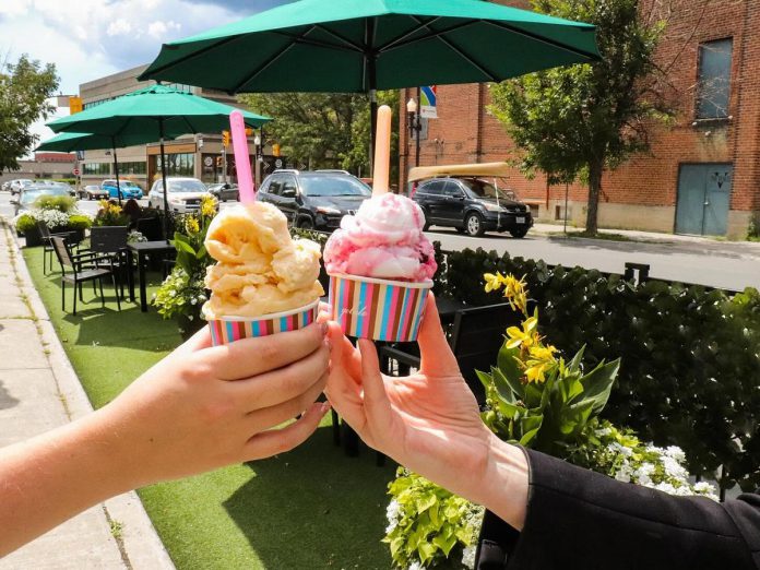 Located in Euphoria Wellness Spa in downtown Peterborough, Canoe Co. Café serves up authentic handcrafted gelato from Kingston's Mio Gelato, alongside Starbucks drinks and baked goods from local bakeries. The intimate café serves 15 flavours of gelato daily, with dairy-free and vegan options available. (Photo courtesy of Canoe Co. Café)