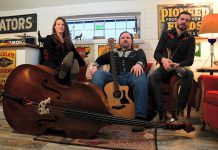 nightlifeNOW – July 2 to 8 Southwestern Ontario folk/roots trio Cabin Fever (Jessica McKay on upright bass and vocals, Kyle Faulkner on guitar and vocals, and Colin Jolly on mandolin) perform their blend of Canadian Americana, folk, and bluegrass music with captivating storytelling at the Dominion Hotel in Minden on Saturday night. (Photo: Will Ronholm Photography)