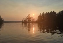 A hazy sunset in North Kawartha Township on July 11, 2026 due to smoke from forest fires in Quebec. (Photo: Jeannine Taylor / kawarthaNOW)