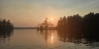 A hazy sunset in North Kawartha Township on July 11, 2026 due to smoke from forest fires in Quebec. (Photo: Jeannine Taylor / kawarthaNOW)