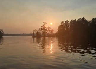A hazy sunset in North Kawartha Township on July 11, 2026 due to smoke from forest fires in Quebec. (Photo: Jeannine Taylor / kawarthaNOW)