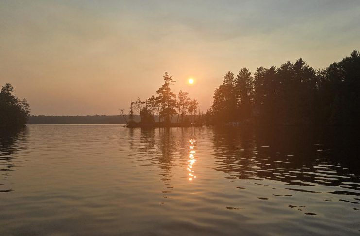 A hazy sunset in North Kawartha Township on July 11, 2026 due to smoke from forest fires in Quebec. (Photo: Jeannine Taylor / kawarthaNOW)