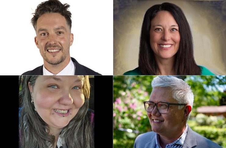 The candidates running for the two councillor positions in Ward 3 (Town) in Peterborough's municipal election, as of July 12, 2026, are (left to right, top and bottom) incumbent Alex Bierk, Jenni Cathcart, Jessica Kuhlmorgen-Hill, and incumbent Joy Lachica. (kawarthaNOW collage of photos from City of Peterborough and candidate websites/social media)