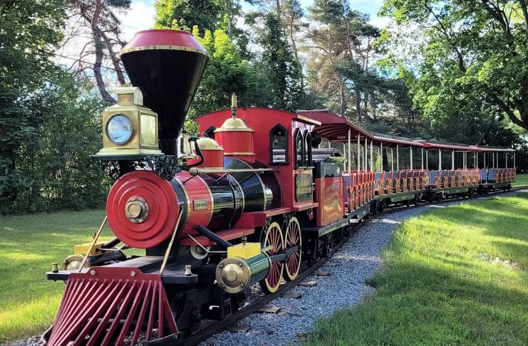Miniature train ride at Riverview Park and Zoo in Peterborough now open for the season Established in 1974 by James Hamilton, the miniature train ride at Riverview Park and Zoo in Peterborough features a miniature replica of an 1860 locomotive. With 10,000 to 60,000 riders each season, the miniature train ride is an important source of revenue for Canada's only free-admission accredited zoo. (Photo: Riverview Park and Zoo)